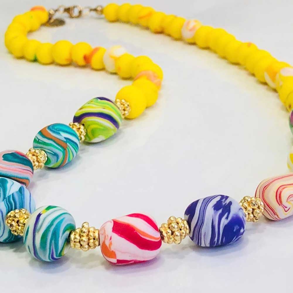 Marina-Ra colourful beaded necklace