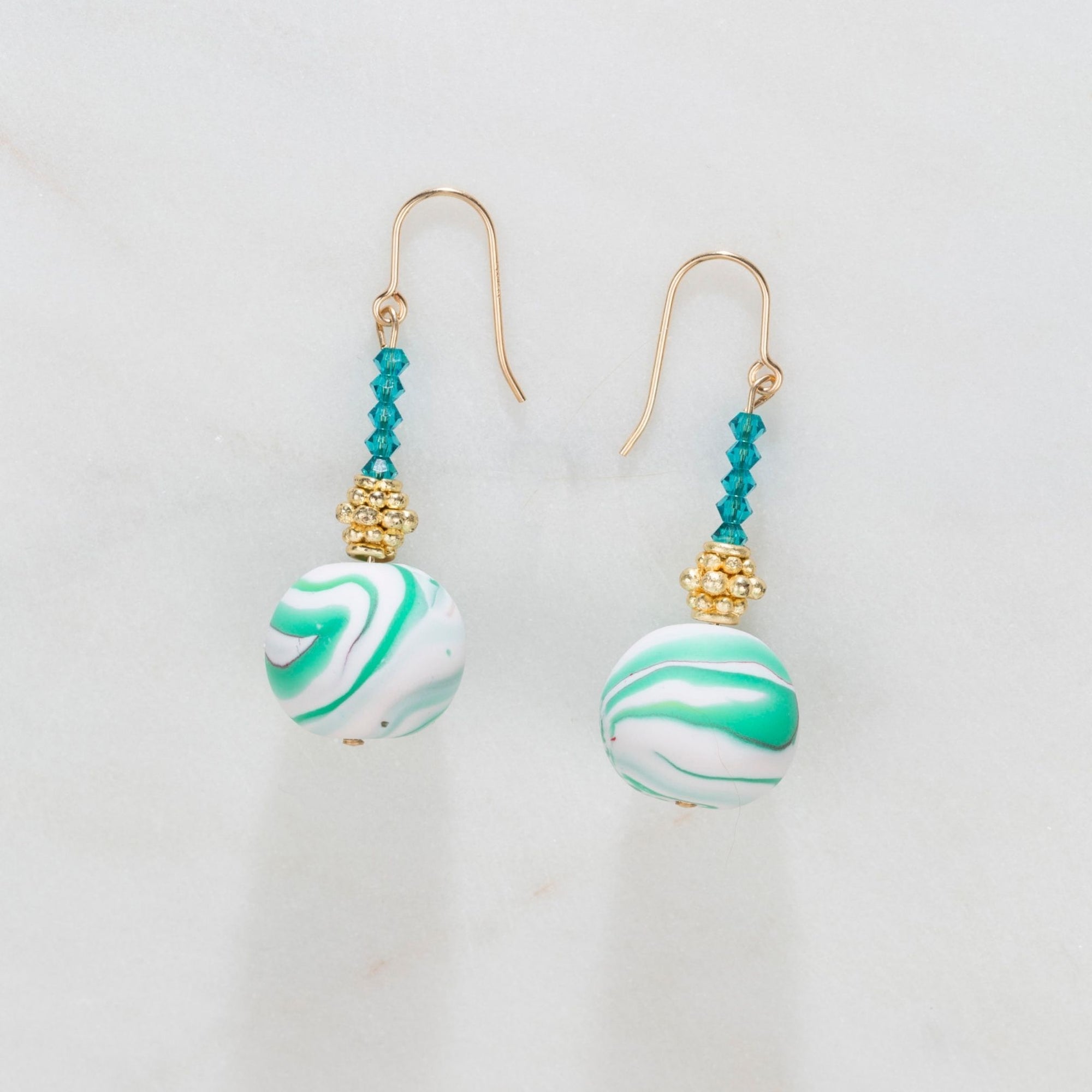 Handmade Earrings | Handmade Beads| Swarovski Crystals| 14kt Gold filled hoops | ER105