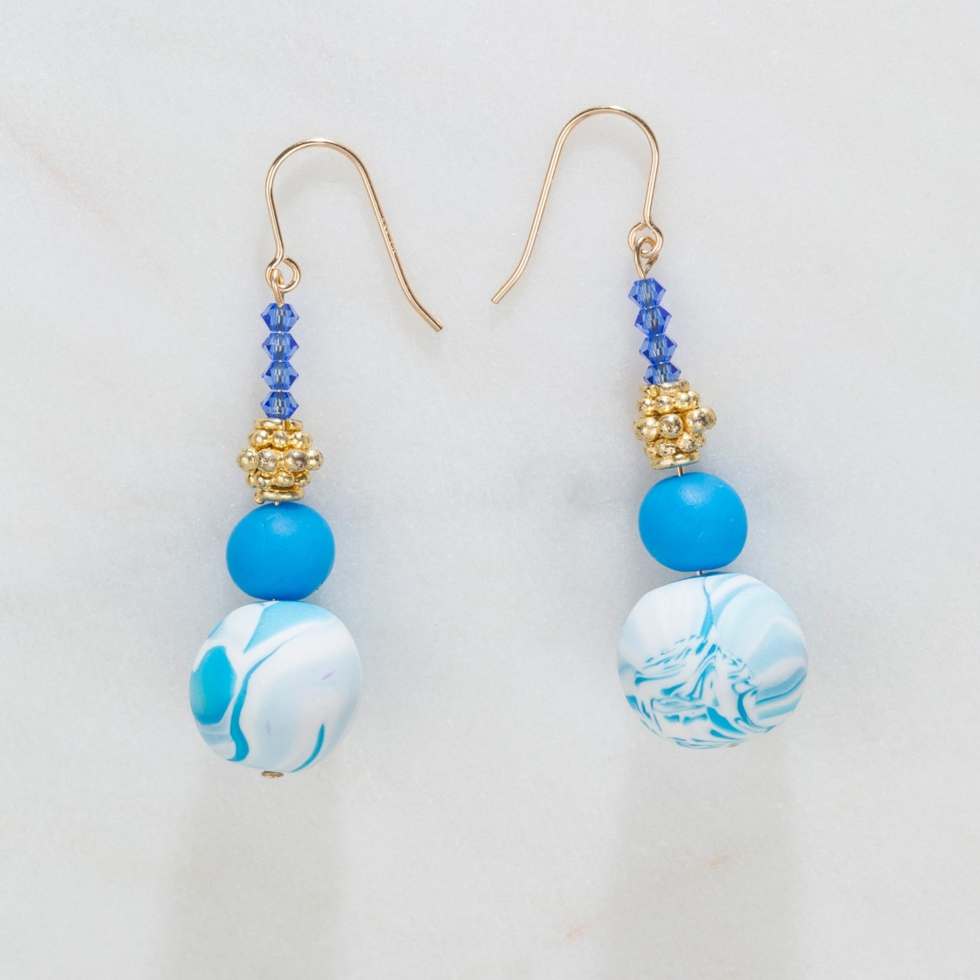 Handmade Earrings | Handcrafted Beads | Swarovski Crystals Beads | 14kt Gold filled hoops ER107