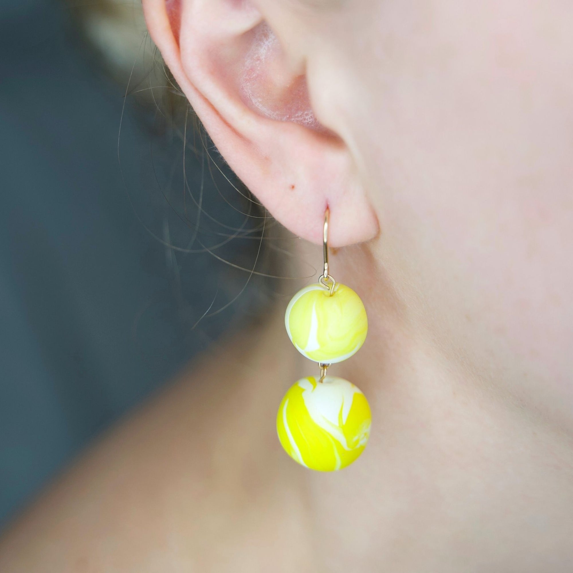 One of a Kind Earrings |  Handmade Beads | 14 kt Gold Filled Beads | ER220 Yellow