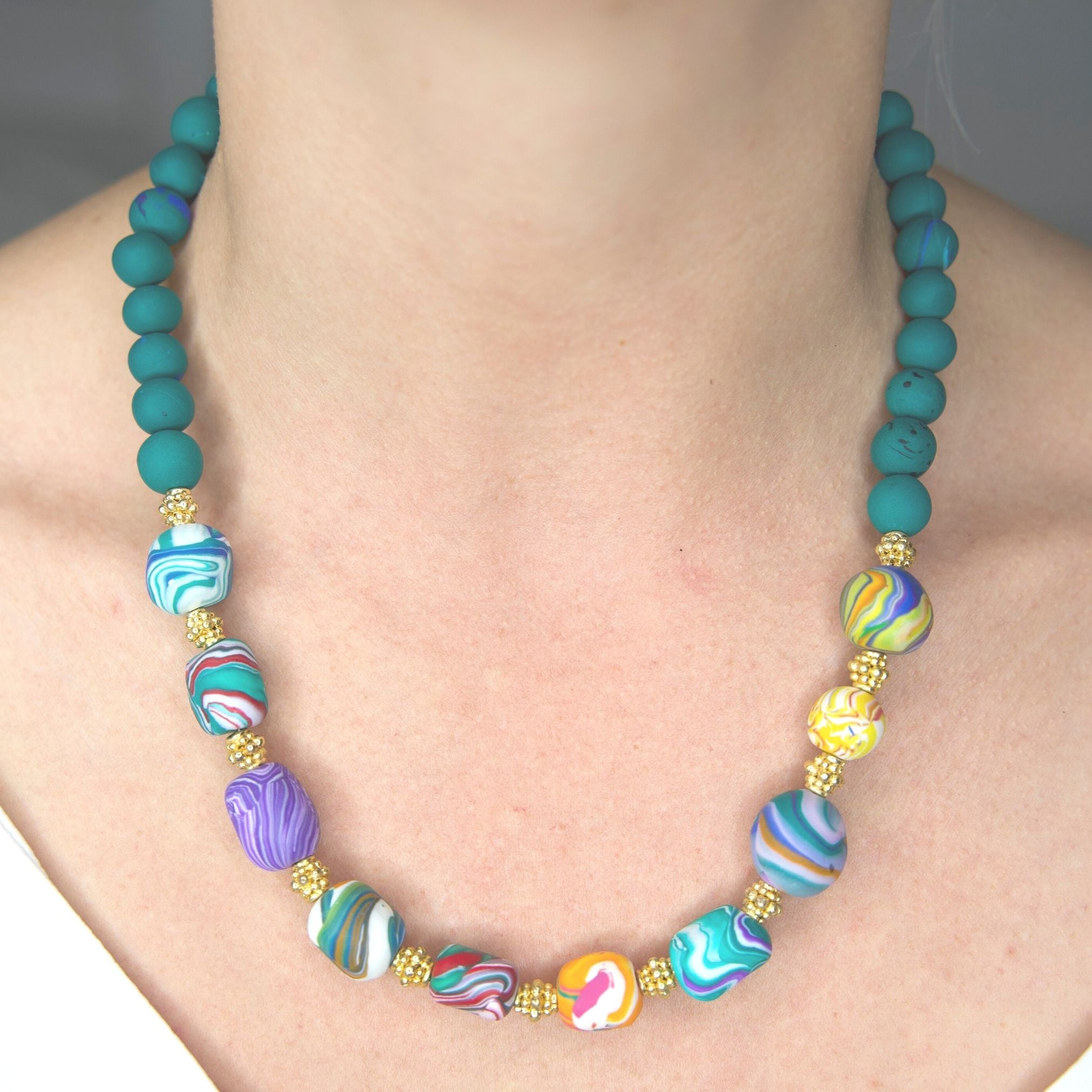 ONE OF A KIND HANDCRAFTED NECKLACE  HANDMADE BEADS EXCLUSIVE TO MARIN -  Marina-ra Designs