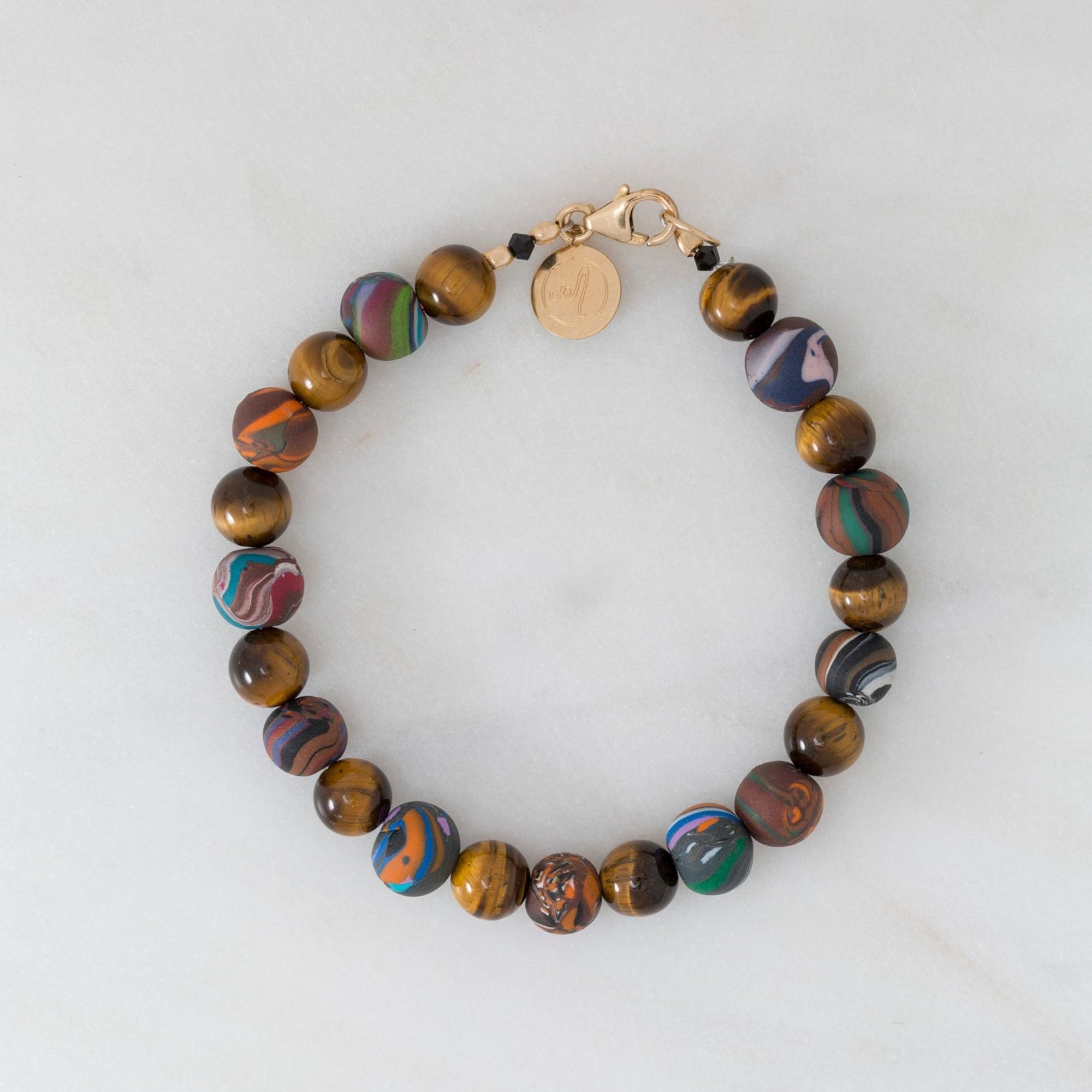 Handmade Bracelet | Handcrafted Multicoloured Beads |Tiger Eye Gemstone Beads TEB101B