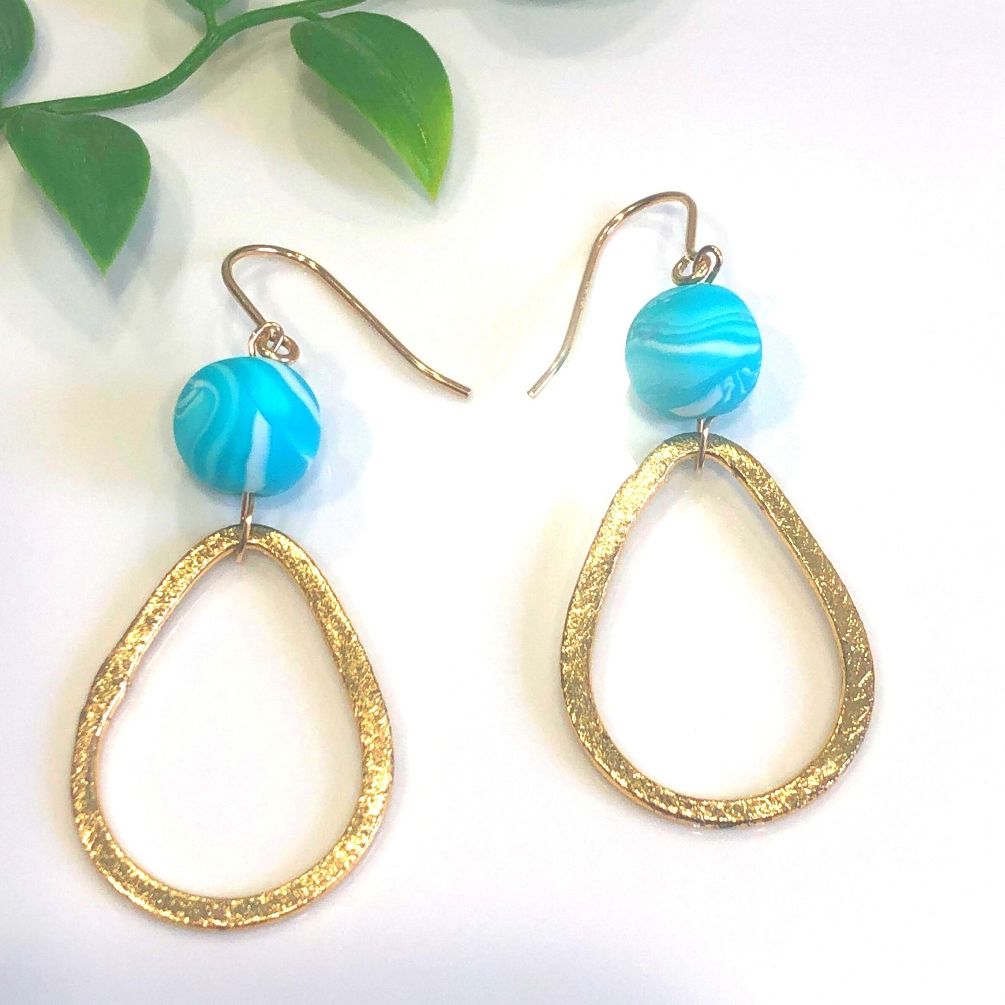 STUNNING ONE OF A KIND HANDCRAFTED EARRINGS | UNIQUE MARINA-RA BEADS ERDT100