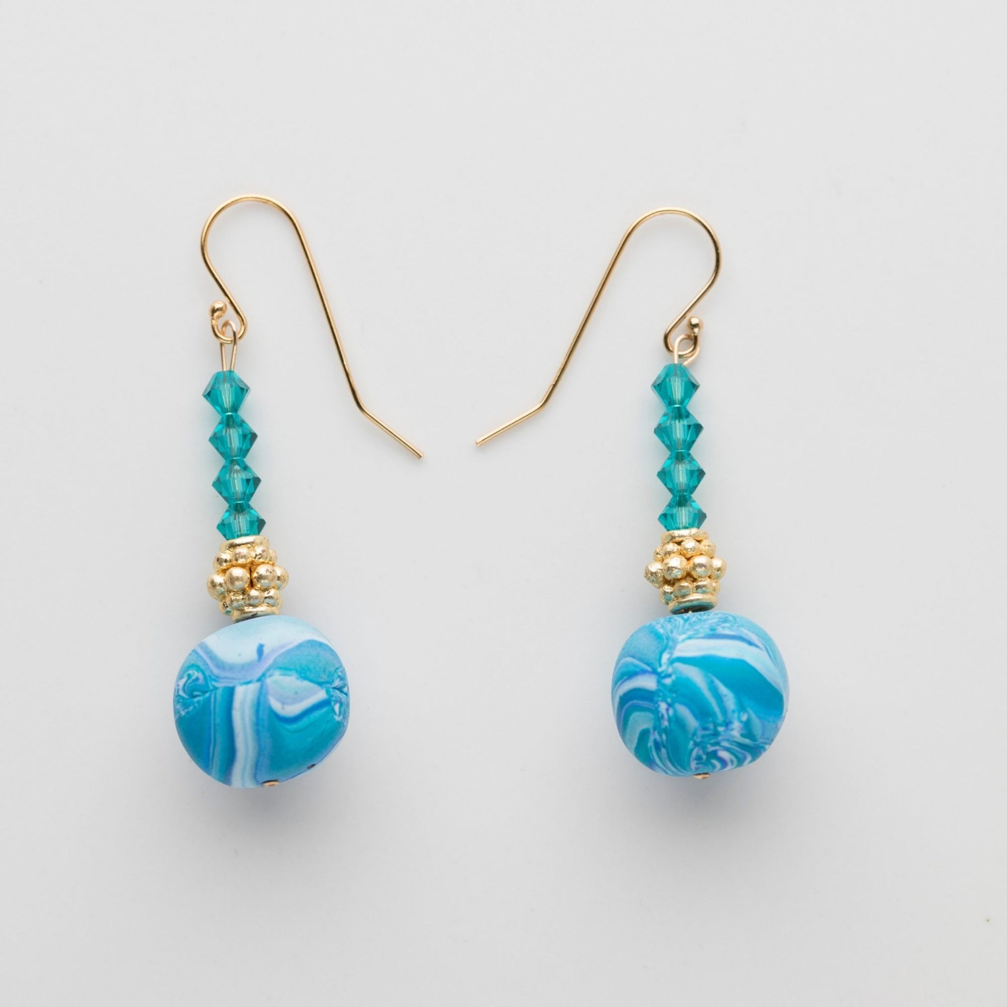 Earrings | Handmade Beads| Swarovski Crystals | 14kt Gold filled hoops ER115
