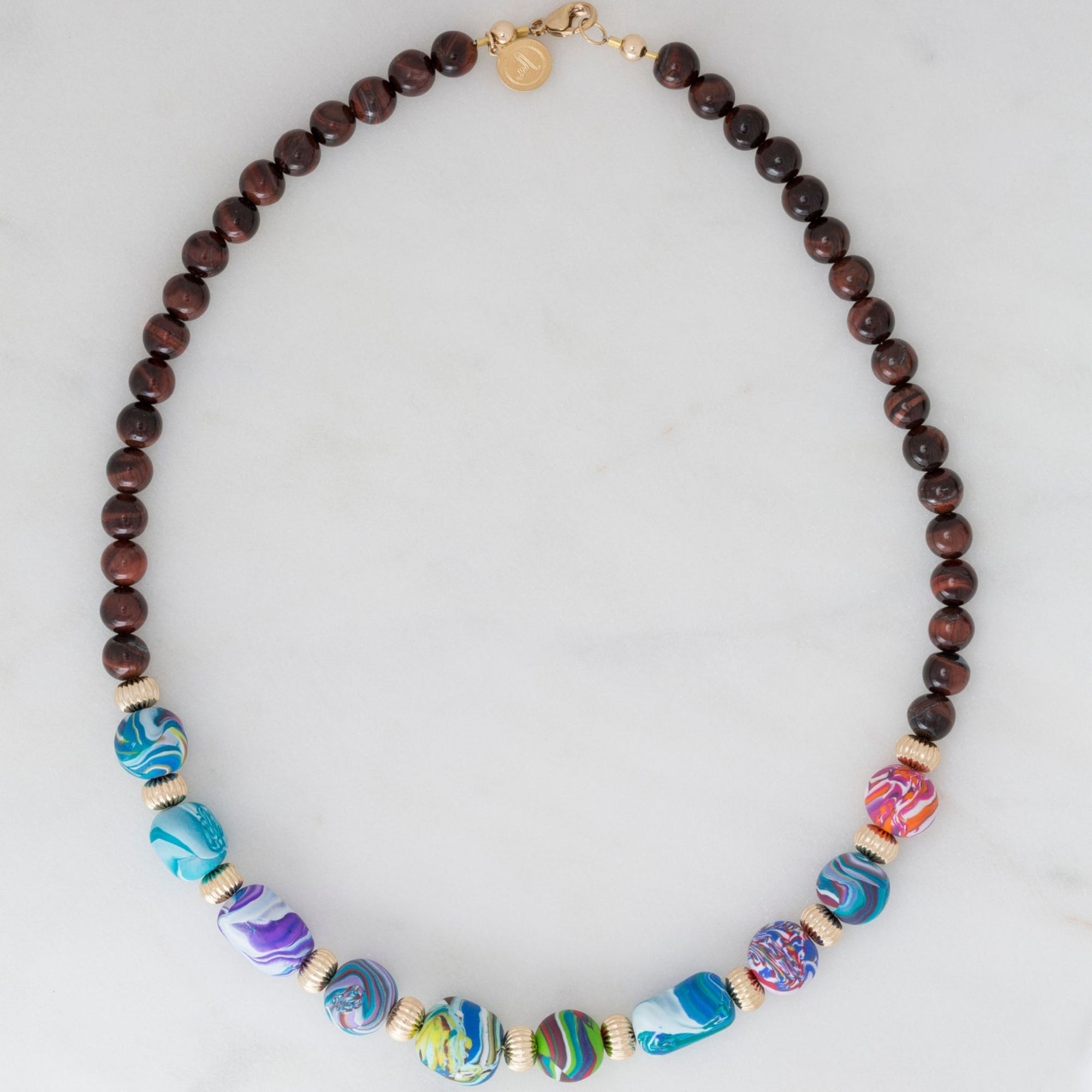 Necklace | Marina-ra Handmade Beads | Tiger Eye Gemstones TENL101