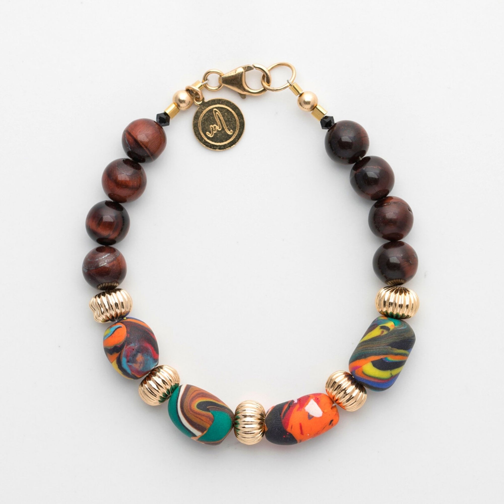 Lady's Bracelet Marina-ra Handmade Beads & Tiger Eye LTEB103